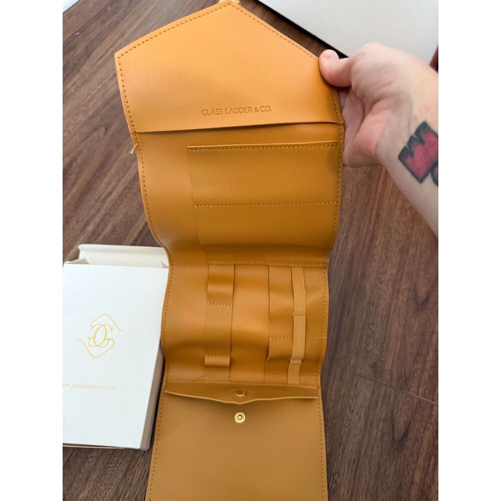 Glass Ladder & Co. Katherine Tech Organizer Roll in a honey color